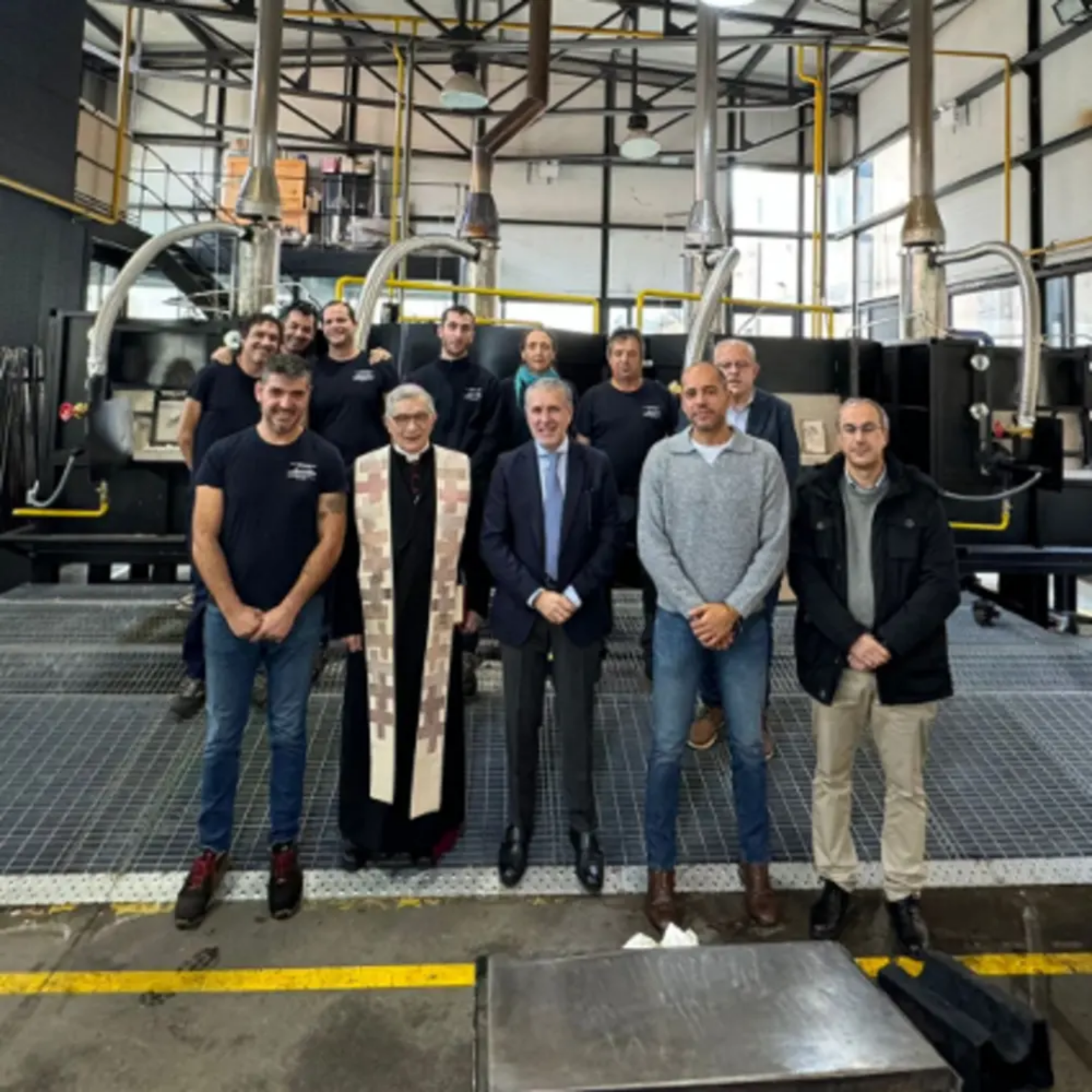 Inauguración de los nuevos hornos en la Real Fabrica de Cristales